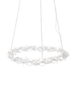 CURLIEST-kattokranssi, jossa valot Hopea