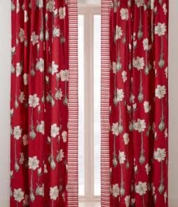 EMELIE-piilolenkkiverhot, 2/pakk. Punainen