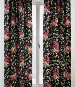 ESMERALDA-piilolenkkiverhot, 2/pakk. Musta