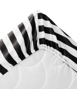 Ekologinen ALEX-kuminauhalakana 60x120 cm Musta/valkoinen 60x120+21cm