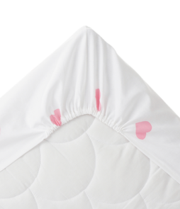 Ekologinen vauvan SWEETHEART-kuminauhalakana, 60x120 cm Roosa