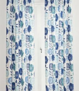 FLOWER PATCH -sivuverhot, 2/pakk. Sininen