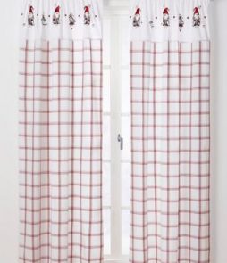 HAPPY SANTA -sivuverhot, 2/pakk. Punainen