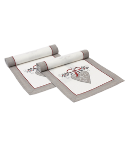 JULROSETT-kaitaliinat, 2/pakk. Valk/harmaa