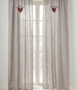 JULROSETT-sivuverhot, 2/pakk. Harmaa/pun