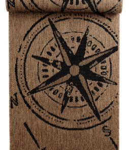 KOMPASS-bukleematto, 80x250 cm Ruskea/musta