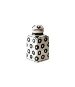 LISABON-maustepurkki, rengaskuvio Valkoinen/musta