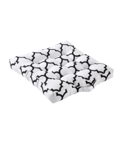MARIELLE-istuintyyny 40x40 cm Valkoinen/musta