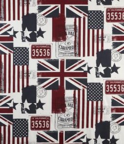 OLD FLAGS -kangas, 5 metrin valmispala Valkoinen
