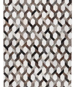 SAN MARINO -nahkamatto 160x230 cm Musta/harmaa/valkoinen