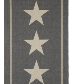 THREE STARS -bukleematto, 135x190 cm Musta/luonnonbeige