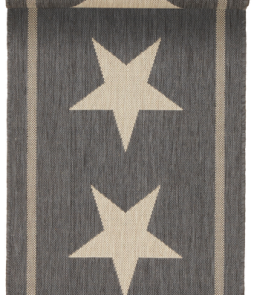 THREE STARS -bukleematto, 60x110 cm Musta/luonnonbeige