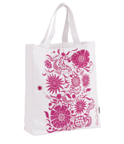 TYRA-kangaslaukku Valkoinen/fuksianpunainen