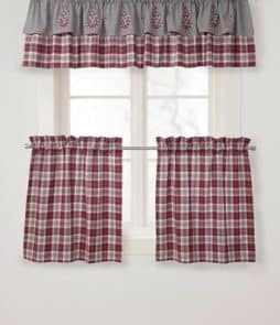 NARVIK-verhosetti, 3 osaa Harmaa/punainen