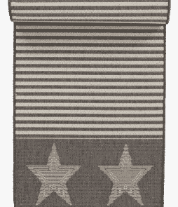 AMERIKA-bukleematto ulkokäyttöön 80x250 cm Hopeanharmaa/valkoinen