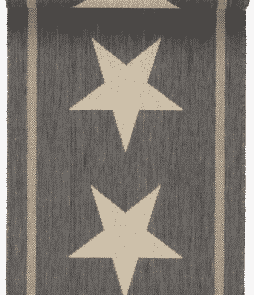 THREE STARS -bukleematto, 67x240 cm Musta/luonnonbeige