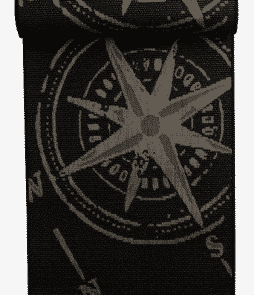 KOMPASS-bukleematto, 80x250 cm Harmaa/musta