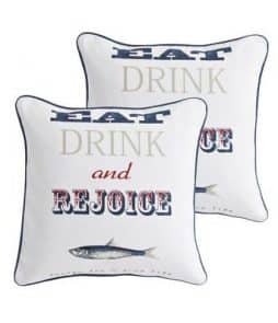 EAT & DRINK -tyynynpäälliset, 2/pakk. Valkoinen/monivärinen