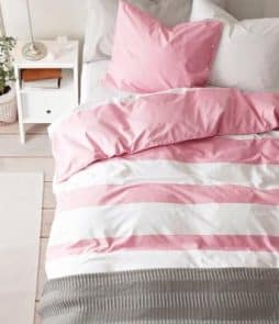 HORISONT-pussilakanasetti, 2 osaa Valkoinen/roosa