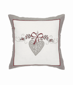 JULROSETT-tyynynpäällinen 45x45 cm Valk/harmaa