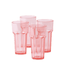 SAFT-muovilasit, 4/pakk. Roosa