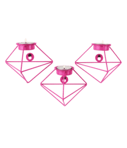 HAMMARTORP-kynttilälyhdyt, 3/pakk. Neonroosa