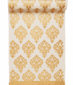 TARANTO-puuvillamatto 70x250 cm Valkoinen/kulta