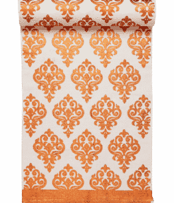 TARANTO-puuvillamatto 70x250 cm Valkoinen/kupari