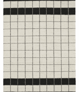 BARI-villamatto 140x200 cm Luonnonvalkoinen/musta