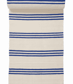 MILANO-räsymatto 70x200 cm Valkoinen/sininen