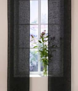 LIV-paneeliverhot tiivistä pellavaa, 2/pakk. Musta