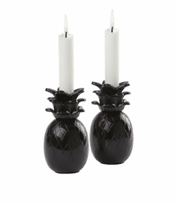 ANANAS-kynttilänjalat, 2/pakk. Musta