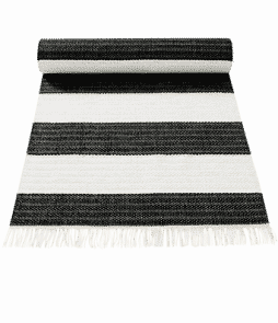 RÄNDER-muovimatto, 70x200 cm Musta/valkoinen