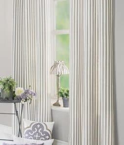 GUSTAV-rengasverhot, 2/pakk. Pellavabeige/valkoinen