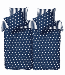 STARS & STRIPES -pussilakanasetti, 6 osaa Tummansininen