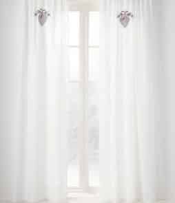 JULROSETT-sivuverhot, 2/pakk. Valk/harmaa