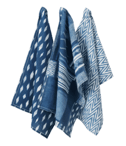 BLUE MOOD -keittiöpyyheet, 3/pakk. Deniminsininen