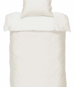 PERCALE-pussilakanasetti, 2 osaa Valkoinen/hopeabeige