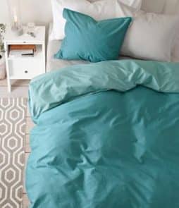 PERCALE-pussilakanasetti, 2 osaa Petrolinsininen/vaalea petroli