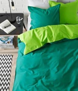 PERCALE-pussilakanasetti, 2 osaa Vaaleanvihreä/tummanvihreä