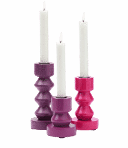 STENINGE-kynttilänjalat, 3 kpl Fuksia