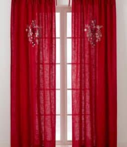 NOELLE-solmimisnauhaverhot, 2/pakk. Punainen/monivärinen