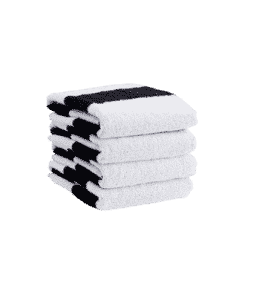 STRIPE-käsipyyhkeet, 4/pakk. Musta/valkoinen