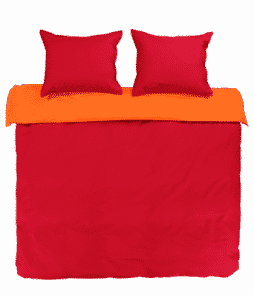 PERCALE-pussilakanasetti, 3 osaa Punainen/oranssi