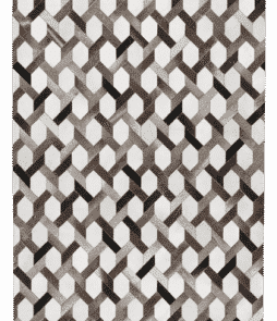 SAN MARINO -nahkamatto 200x300 cm Musta/harmaa/valkoinen