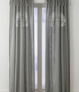 GUSTAVIA-solmimisnauhaverhot, 2/pakk. Harmaa/valkoinen