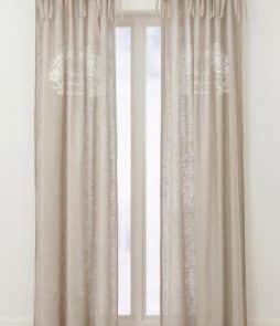 GUSTAVIA-solmimisnauhaverhot, 2/pakk. Pellavabeige/valkoinen