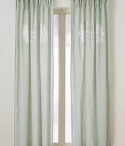 GUSTAVIA-solmimisnauhaverhot, 2/pakk. Vaaleanvihreä/valkoinen