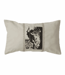 GUSTAVIA-pitsityynynpäällinen 50x30 cm Beige/musta