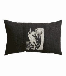 GUSTAVIA-pitsityynynpäällinen 50x30 cm Musta/beige